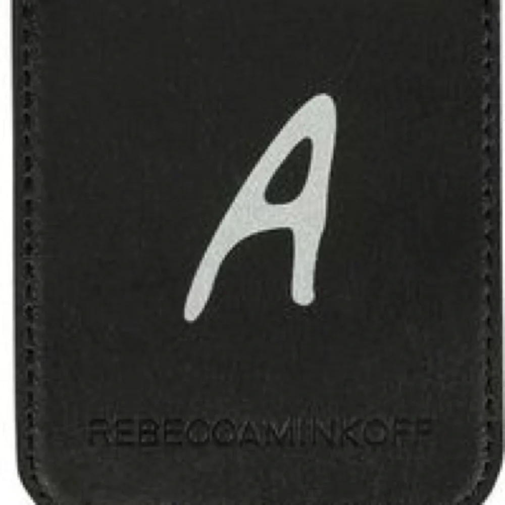 REBECCA MINKOFF INITIAL ‘A’ PHONE CARD POCKET BLACK NEW